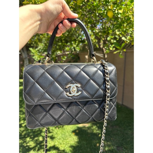 CHANEL Handbags - Chanel Trendy small size black with gold hardware series 27